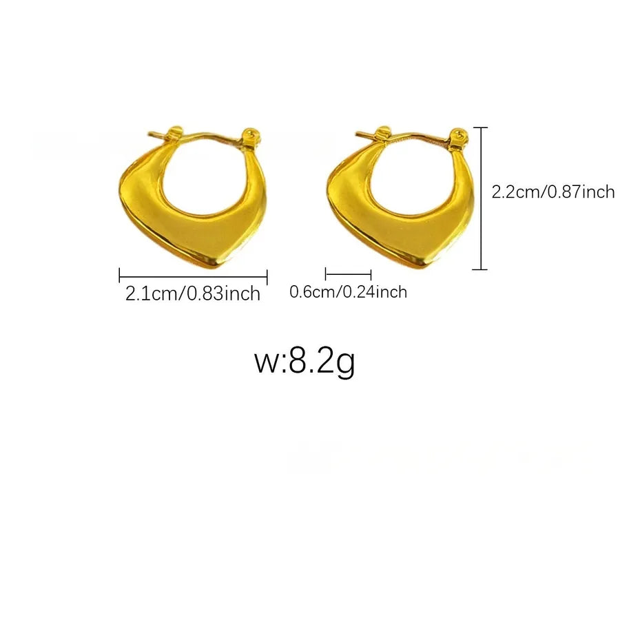Elegant Gold Titanium Steel Hoop Earrings Gold Earrings 96
