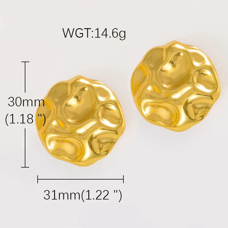 Gold U-Shaped Titanium Steel Earrings for Women Bjge0762