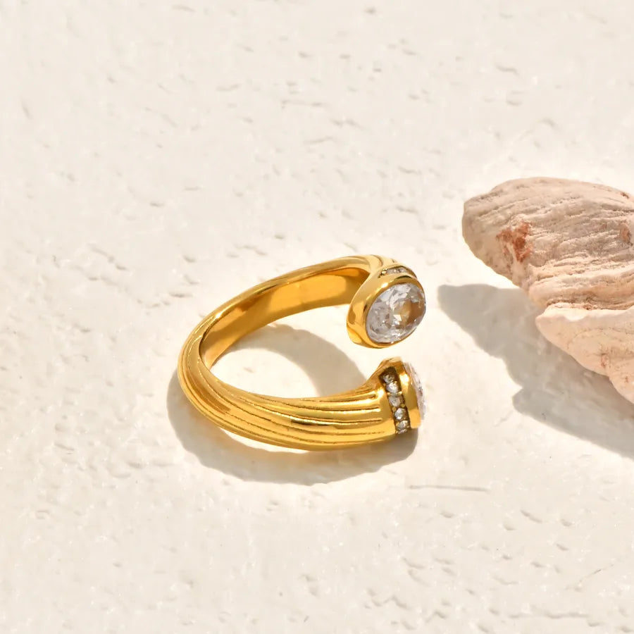 18K Gold Plated Nordic Geometric Stainless Steel Ring 5772601