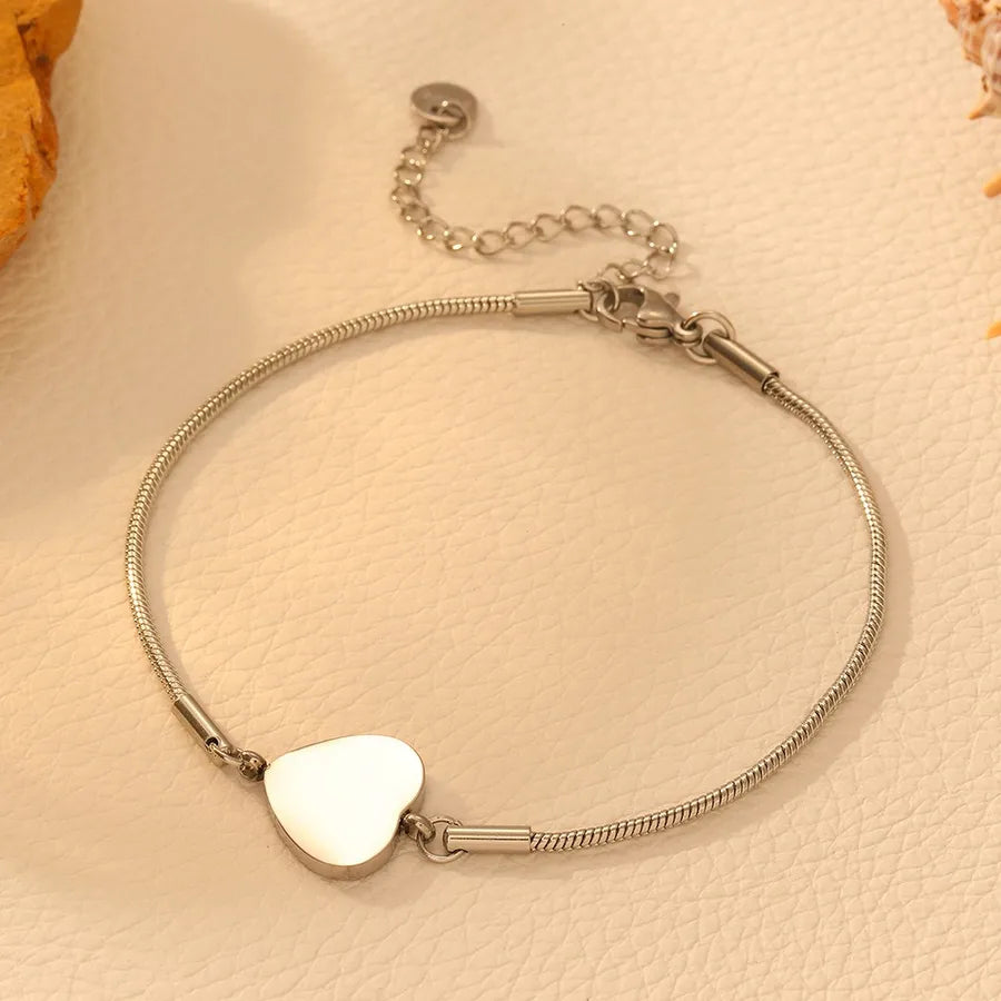 18K Gold Heart Bracelet – Stainless Steel
