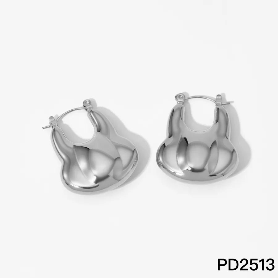 Elegant Geometric Stainless Steel Earrings Silver PD2513