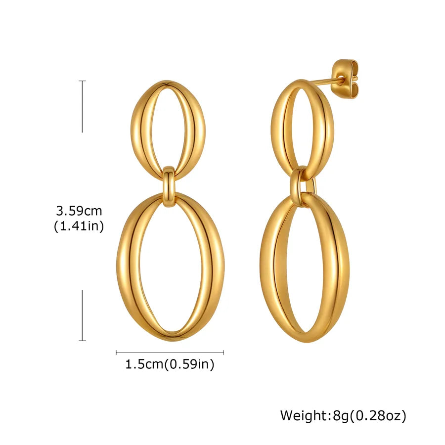 18K Gold Plated Geometric Stainless Steel Earrings