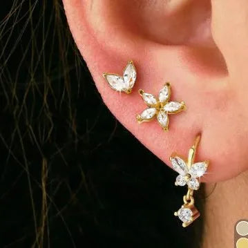 18K Gold Plated Stainless Steel Zircon Earrings