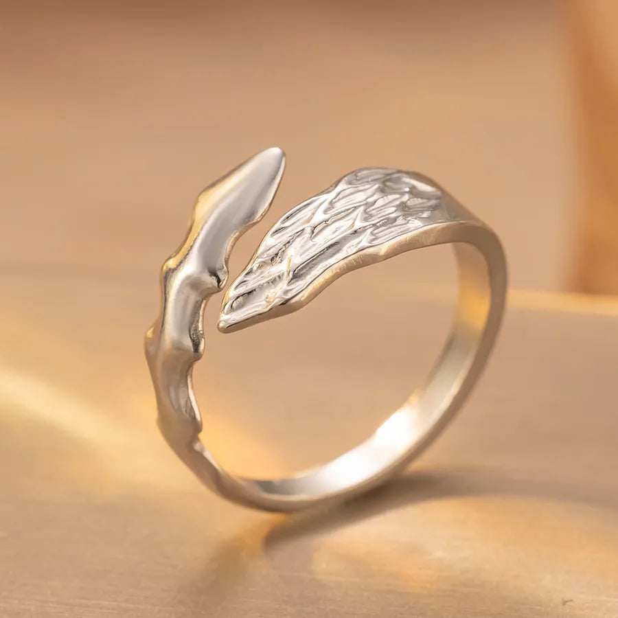 Geometric Titanium Steel Star Ring for Women K154 Steel Color Ring Open