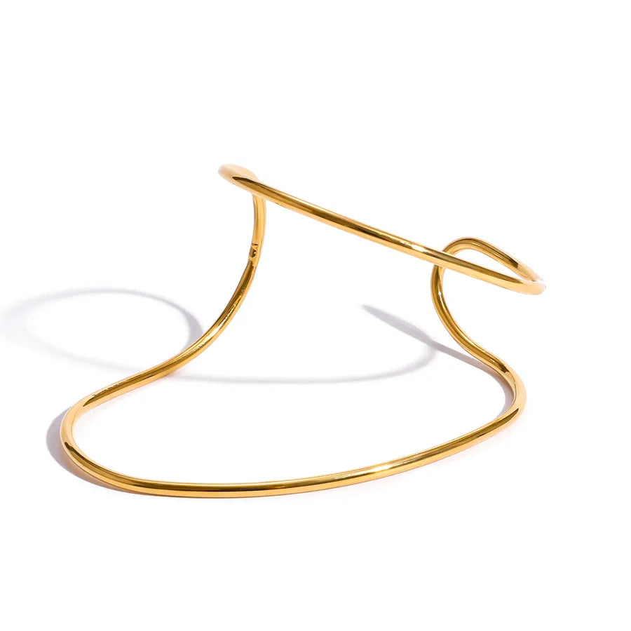 18K Gold Plated Asymmetrical Cuff Bracelet
