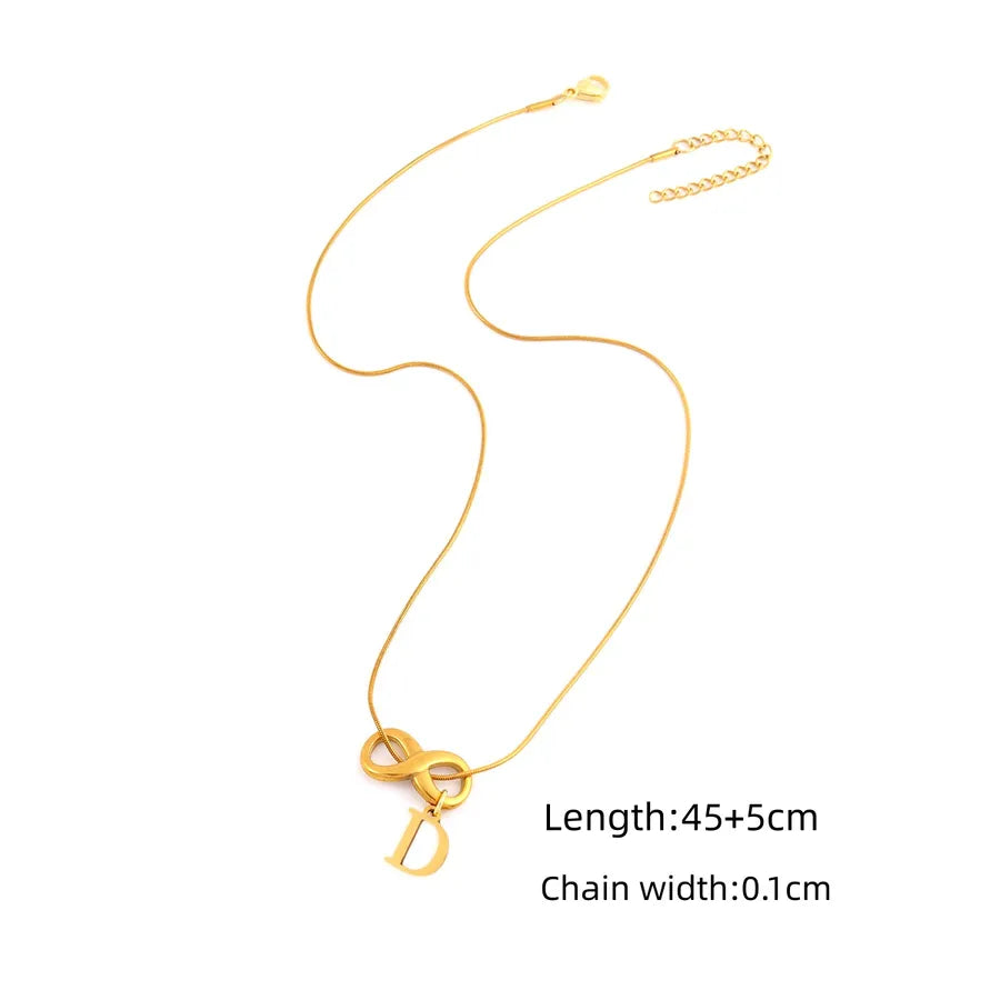 Gold Plated Infinity Pendant Necklace for Women Gold D