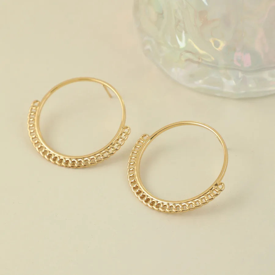 Retro Gold Plated Leaf Stud Earrings Gold Style 8