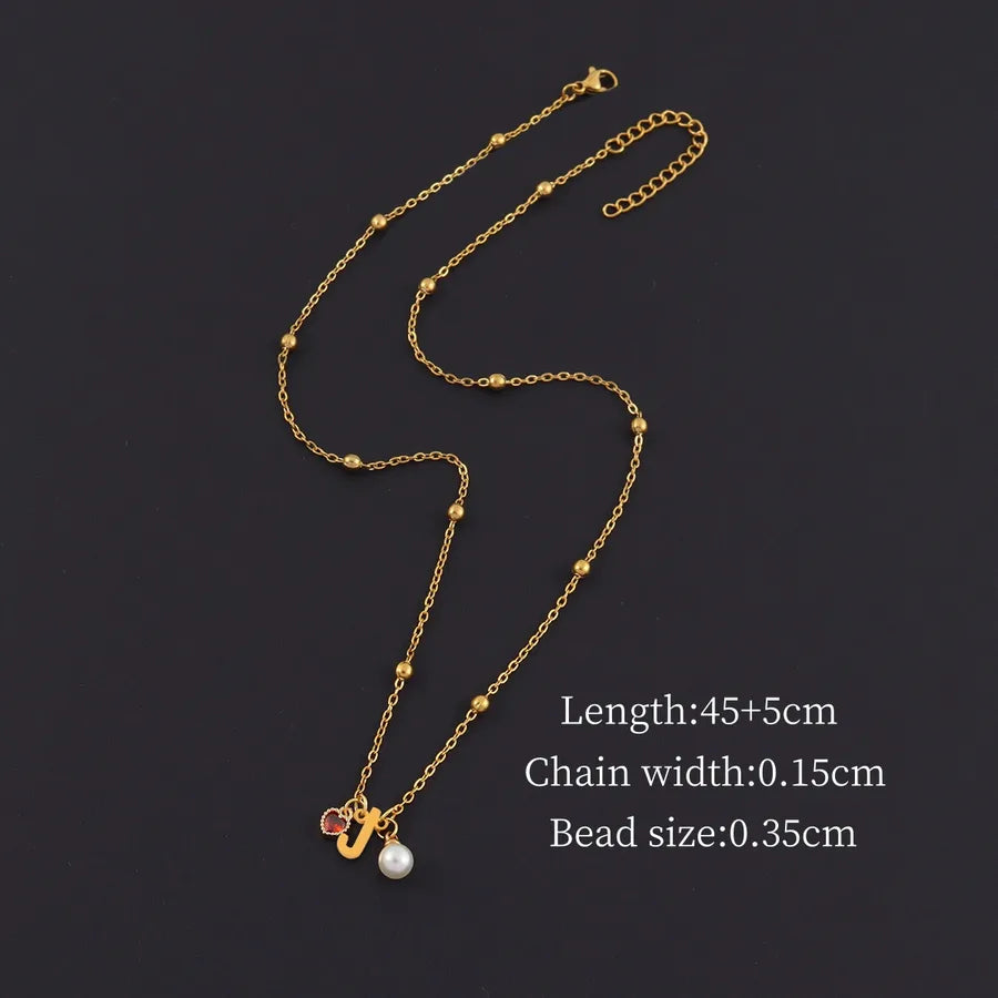 18K Gold Plated Heart & Letter Pendant Necklace Gold j