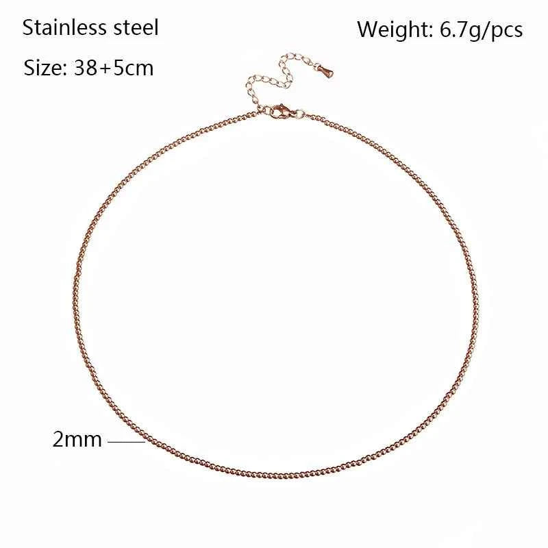 Rose Gold Stainless Steel Geometric Necklace