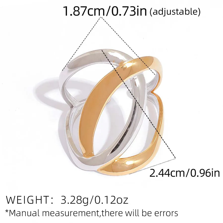 18K Gold Plated Geometric Adjustable Open Ring
