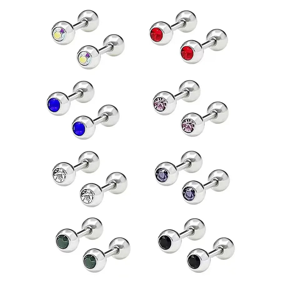 Minimalist Stainless Steel Zirconia Stud Earrings