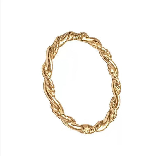 Double Layer Twisted Rope Titanium Ring