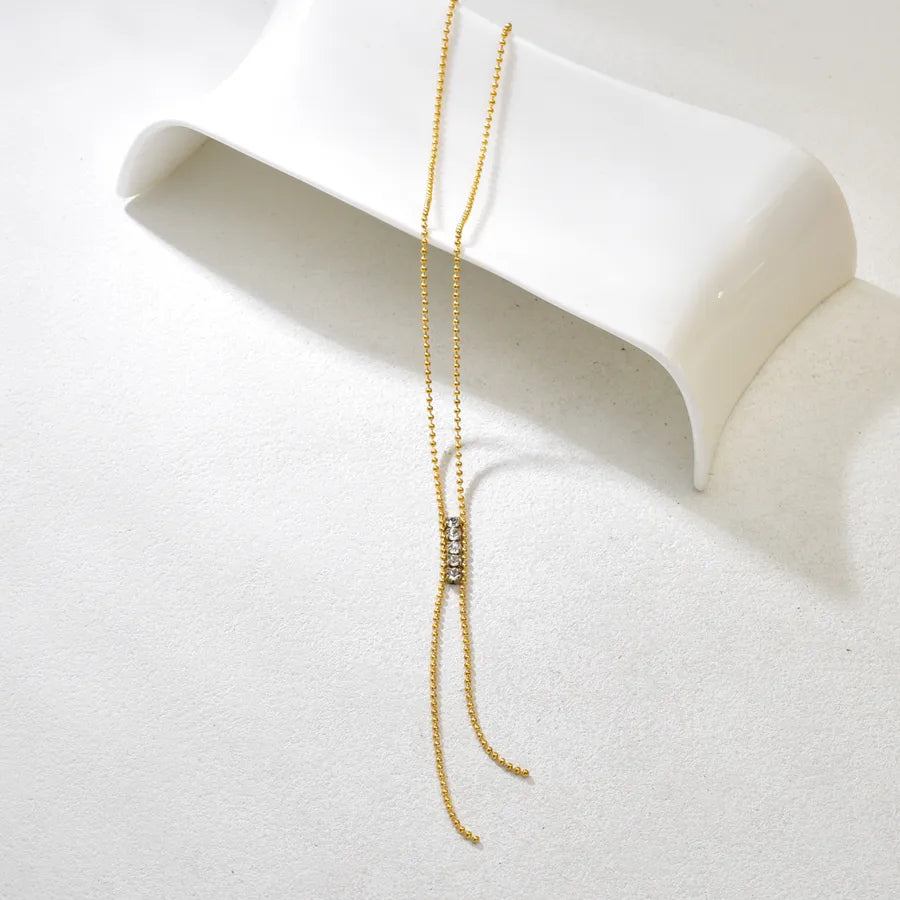 18K Gold Plated Claw Diamond Y Necklace Gold 1.3*1.1cm