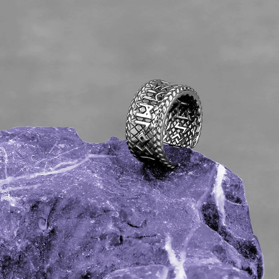 Viking Runes Titanium Steel Clip-On Earrings