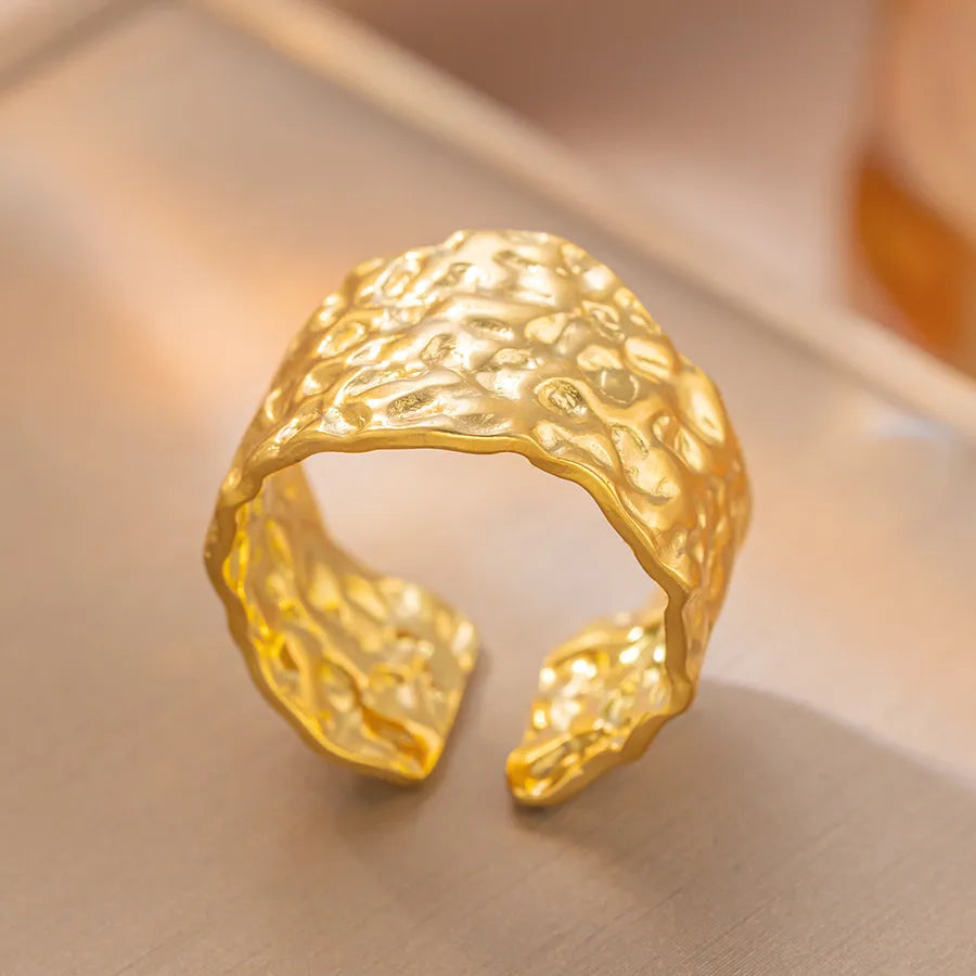 Adjustable Titanium Steel Fashion Ring K89 Gold Ring Adjustable