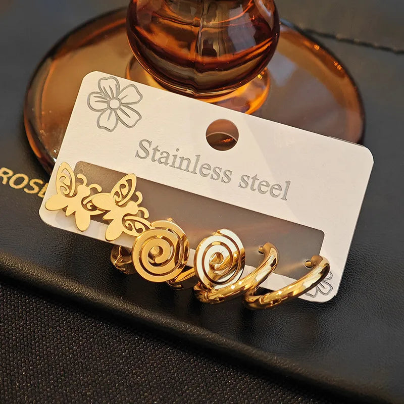 Elegant Butterfly Stainless Steel Earrings