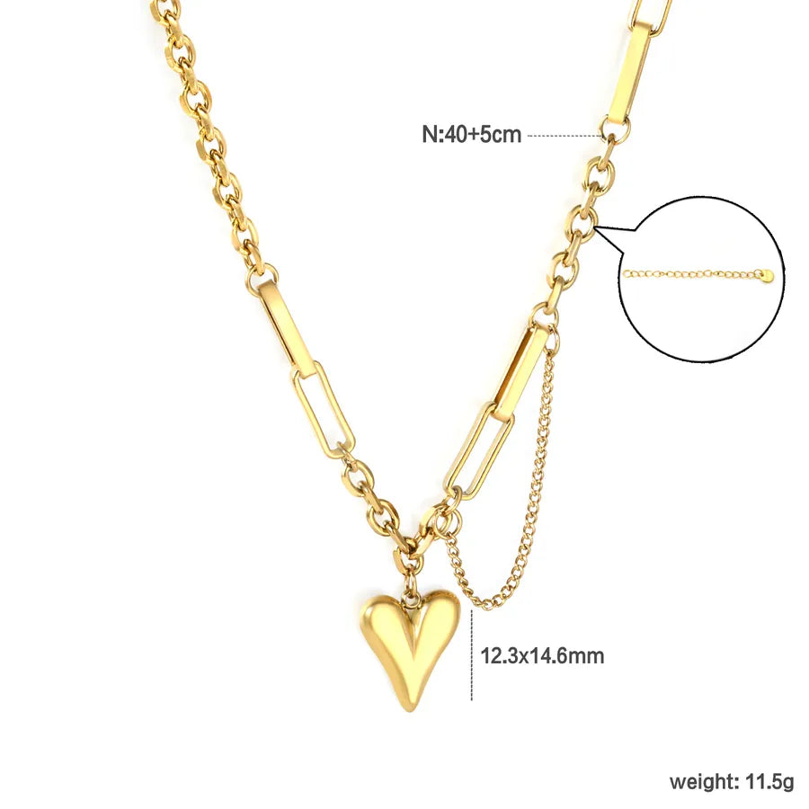 Gold Heart Pendant Necklace – Stainless Steel NE2G290GG