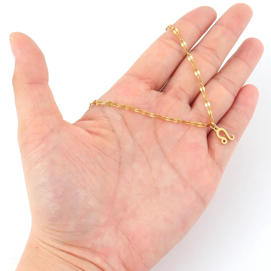 18K Gold Zodiac Pendant Necklace for Women