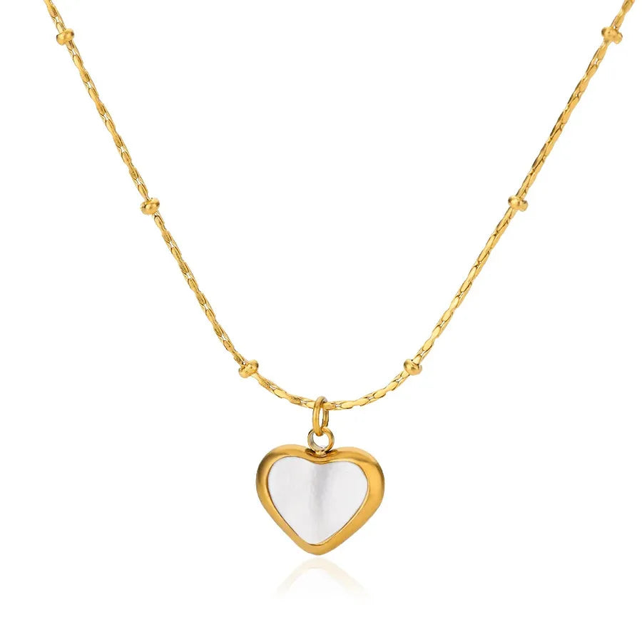 18K Gold Plated Heart Zircon Pendant Necklace G6095740