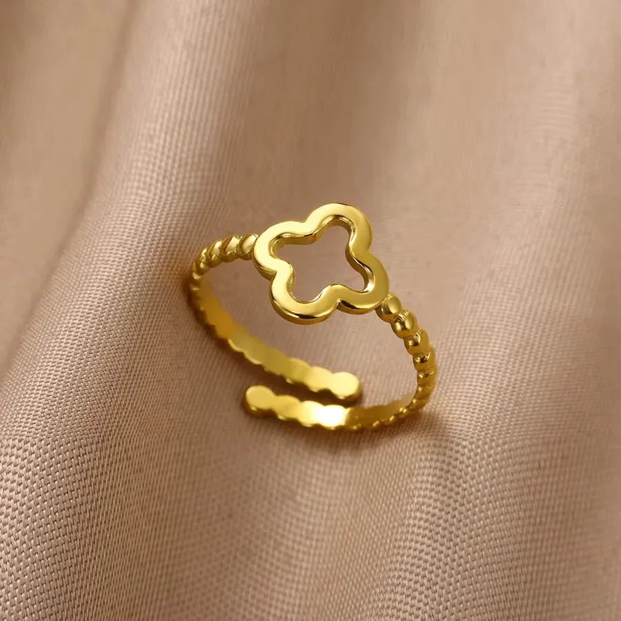 18K Gold Plated Geometric Heart Ring for Women JZ6600G