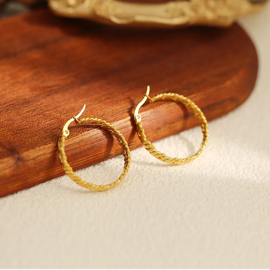 Minimalist Geometric Stainless Steel Hoop Earrings AZ2562