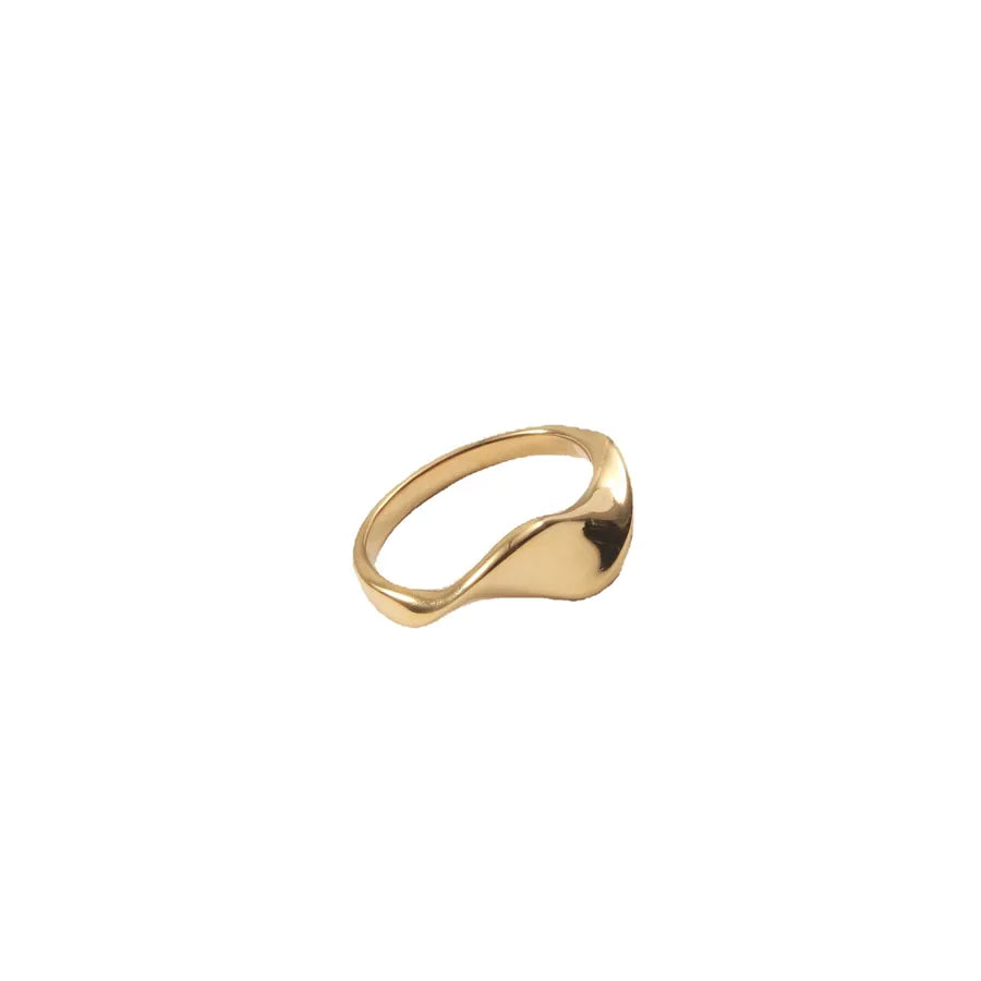 18K Gold Titanium Mobius Twist Ring