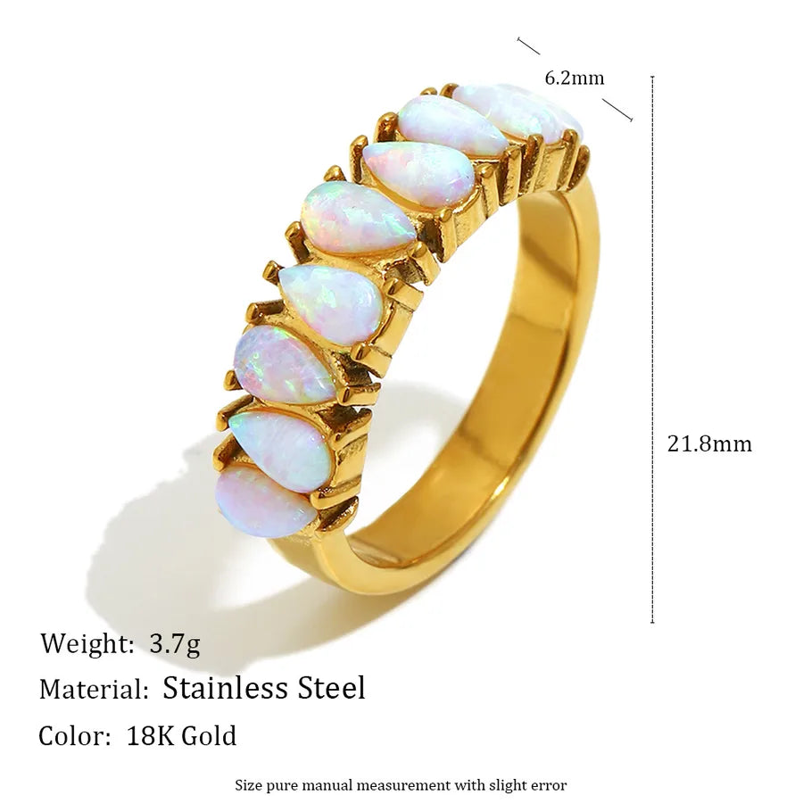 Natural Australian Gemstone Gold Ring for Women