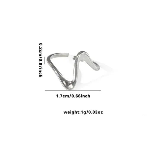 Titanium Steel Fish Tail Ring for Women Adjustable Opening TYR0395