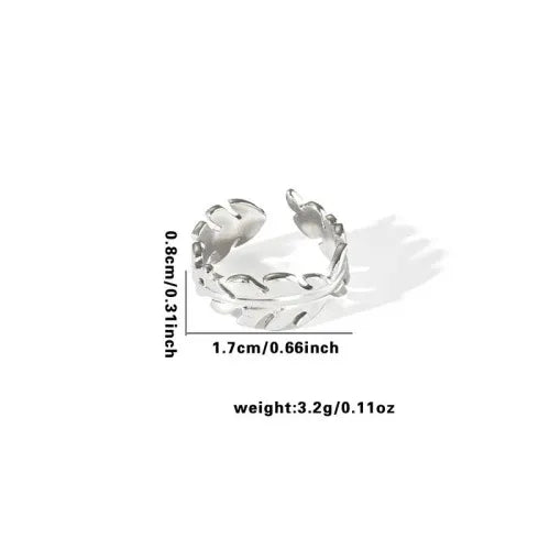 Titanium Steel Fish Tail Ring for Women Adjustable Opening TYR0414