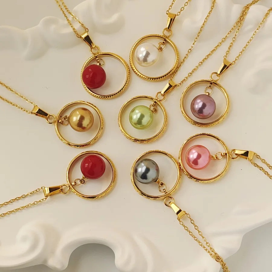 Titanium Steel Moon Pendant Necklace for Women