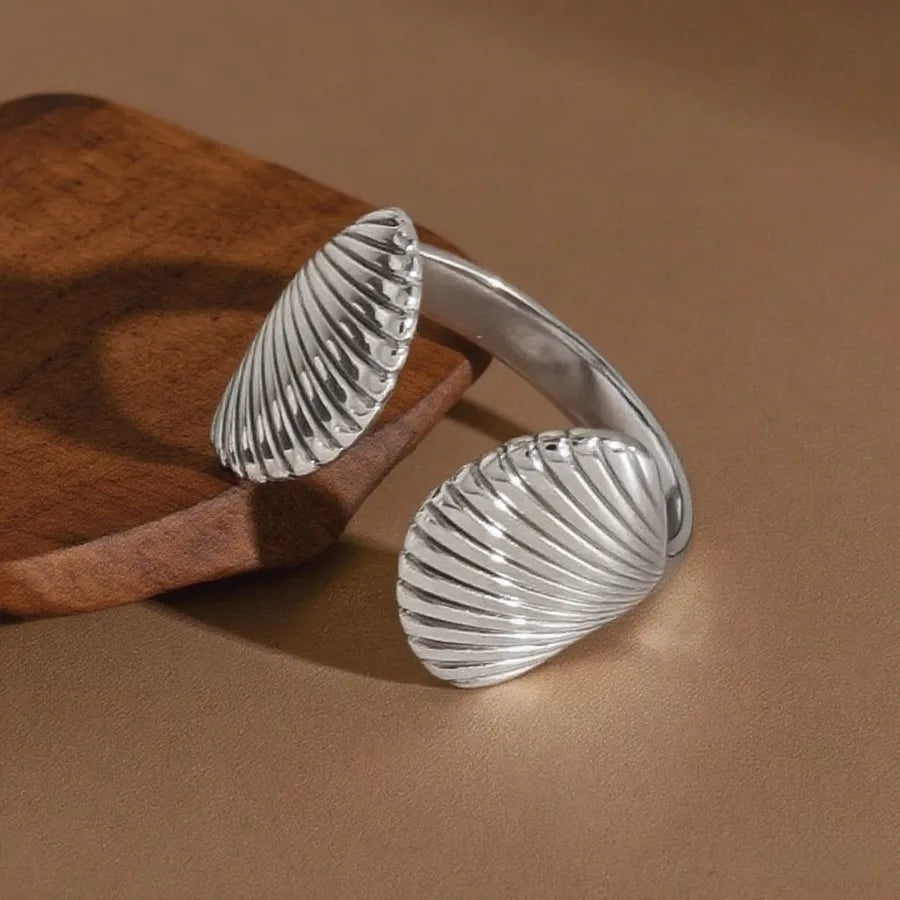 Hollow Seahorse Ring in Stainless Steel Z0203-Two Shells-Ring-Steel Color