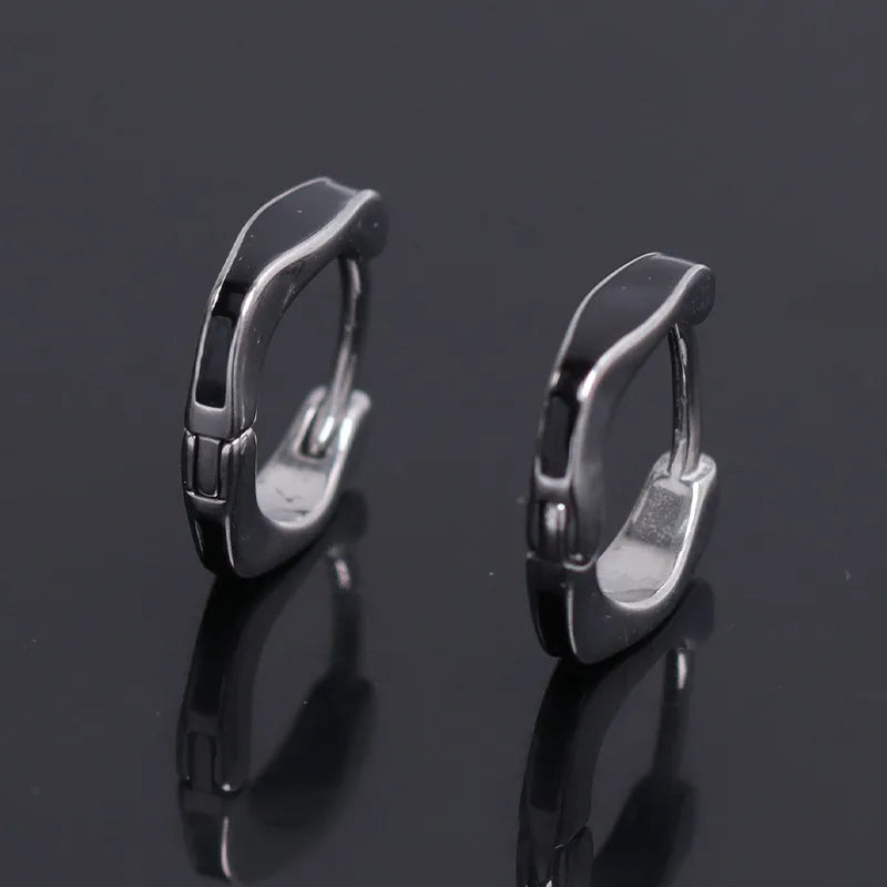 Men's Geometric Stainless Steel Stud Earrings