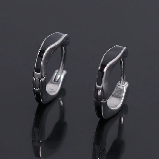 Men's Geometric Stainless Steel Stud Earrings