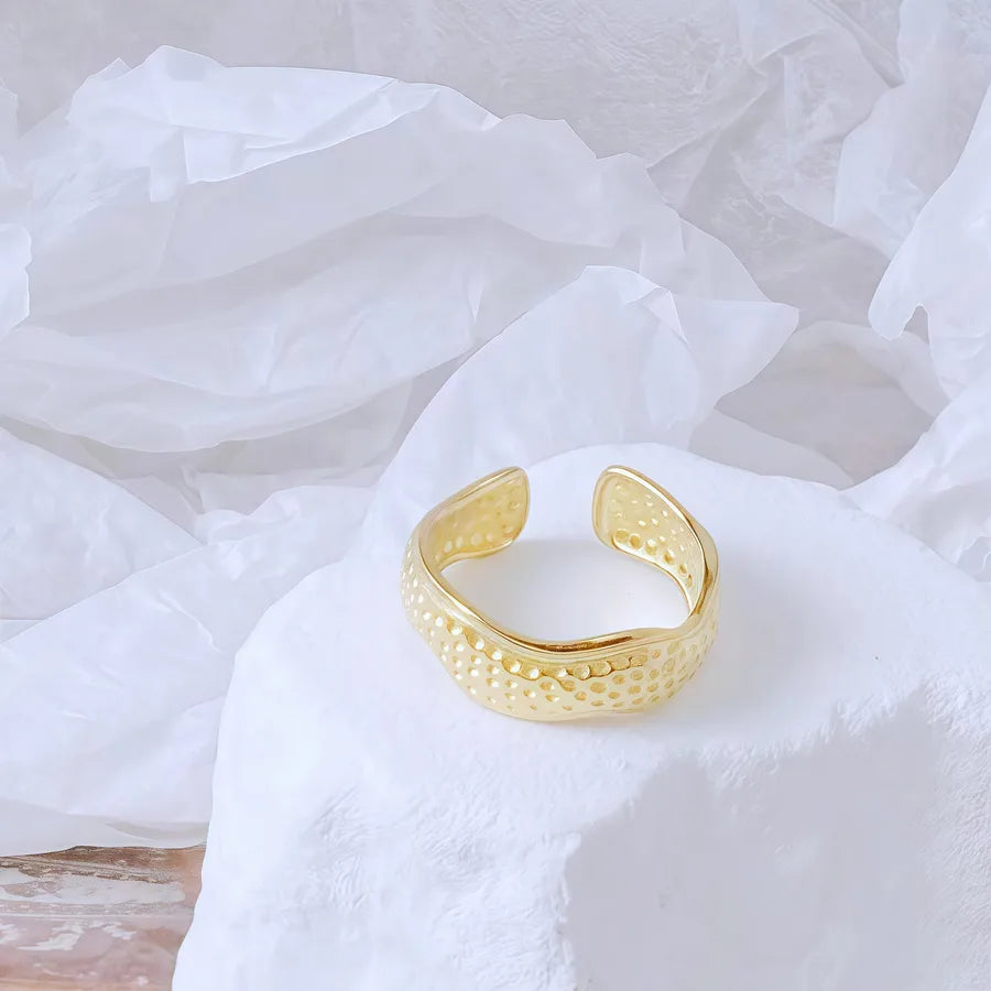 Gold Bamboo Titanium Steel Open Ring Adjustable Opening Golden Hydraulic J44