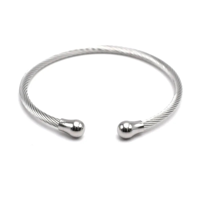 Gold Plated Wire Rope Open Hand Bracelet