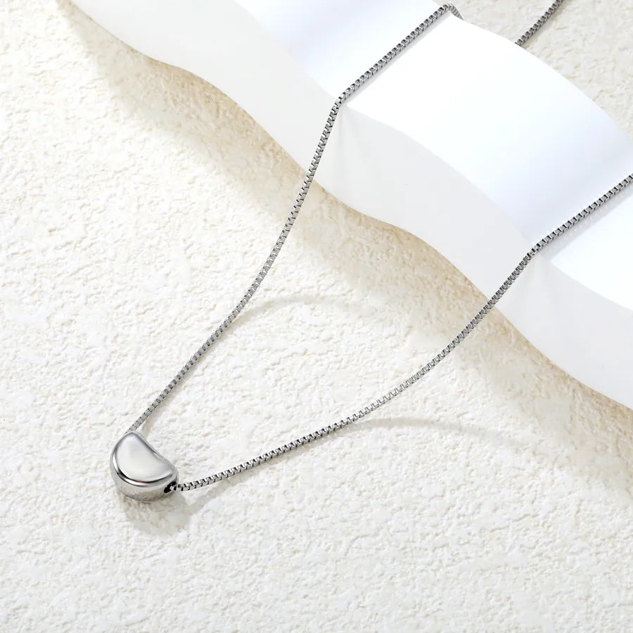 Minimalist Gold Bean Pendant Necklace
