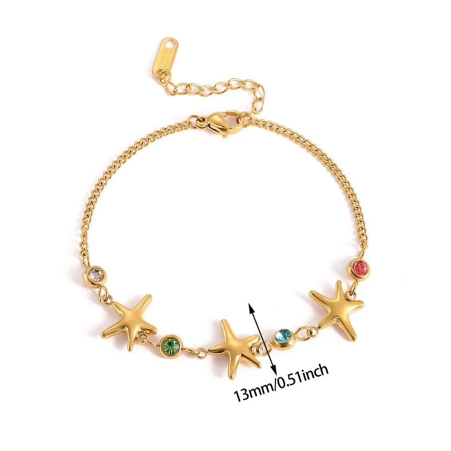 Boho Star & Flower Stainless Steel Bracelet B1981G