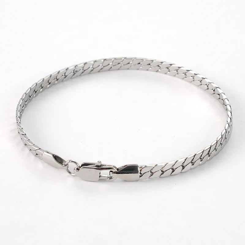 Geometric Titanium Steel Bracelet – PVD Coated Fine Polished Steel Color