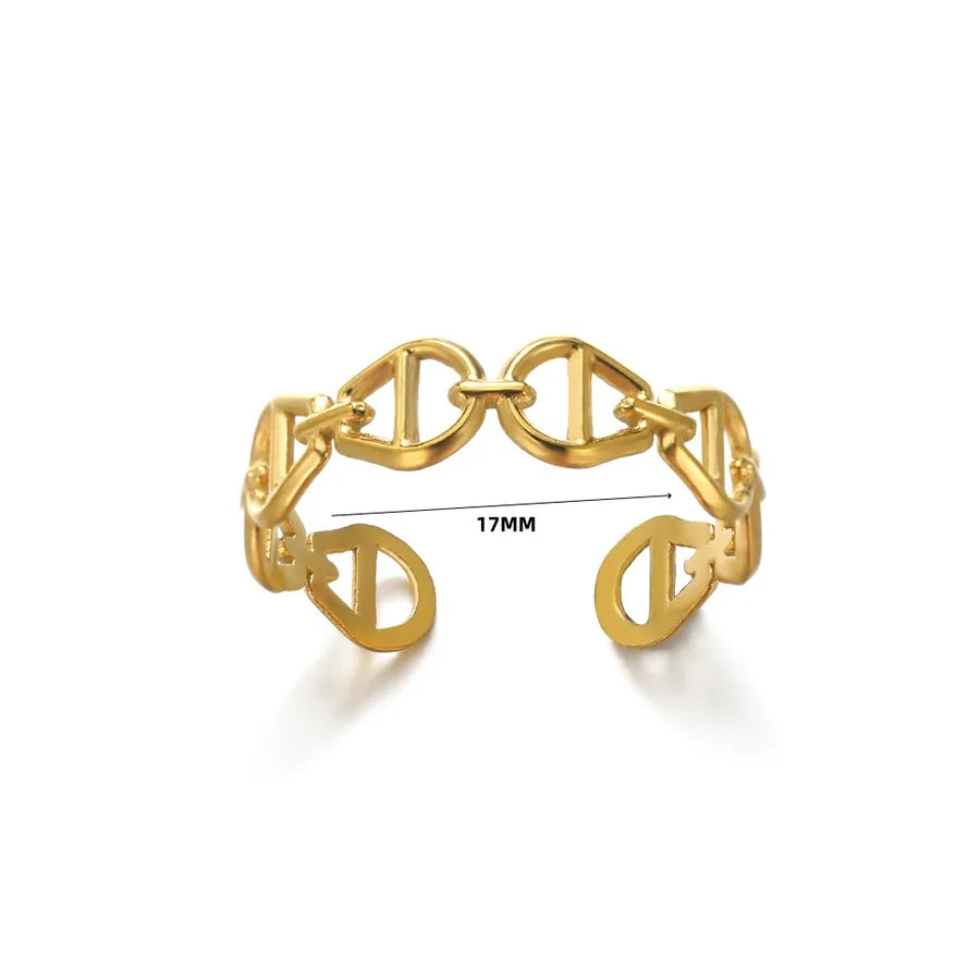 Gold Plated Geometric Open Ring 1