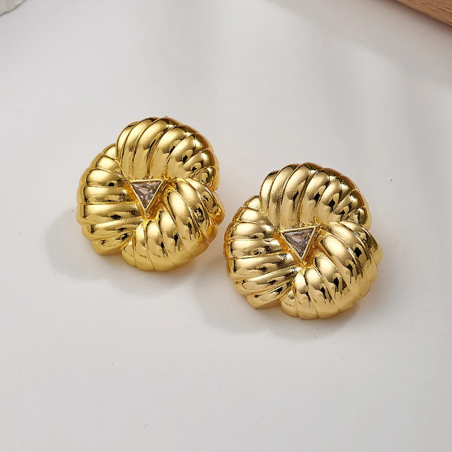 18K Gold PVD Stainless Steel Stud Earrings