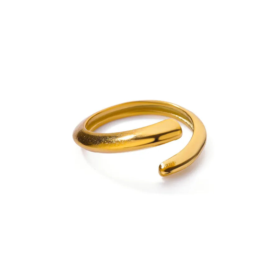 18K Gold Plated Geometric Stainless Steel Ring 3