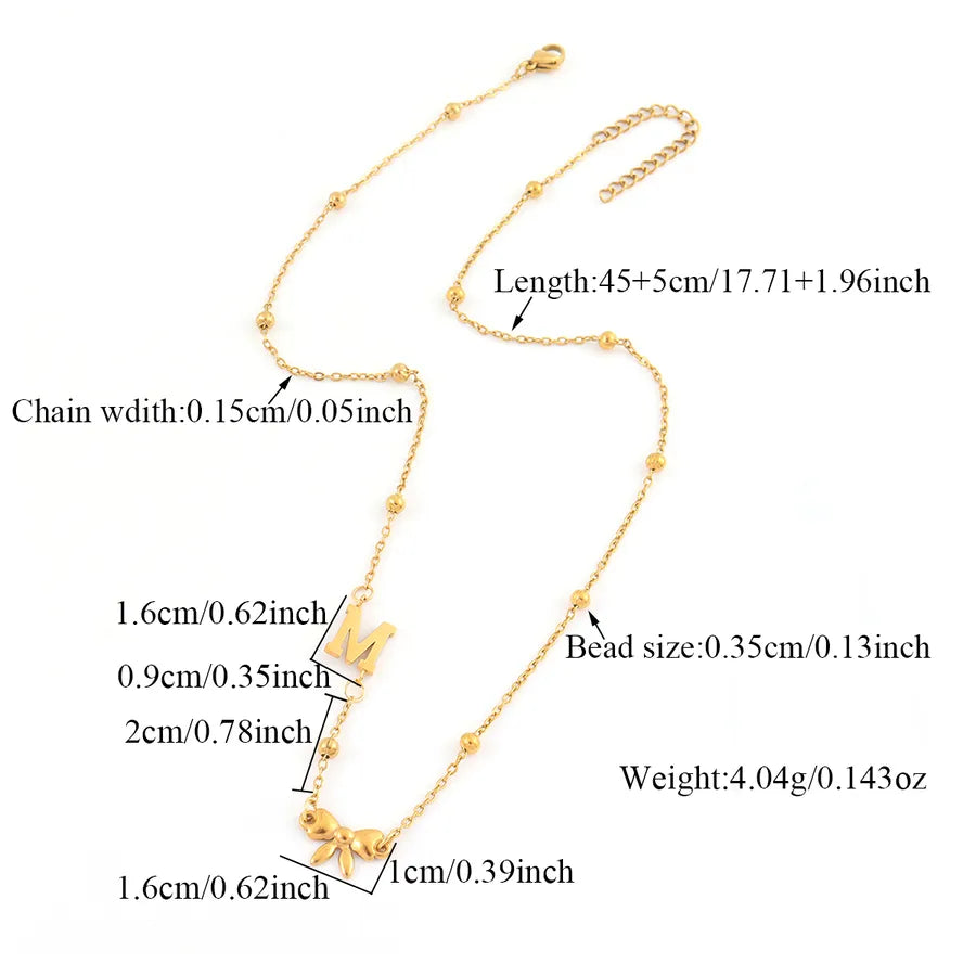 Gold Butterfly Knot Pendant Necklace