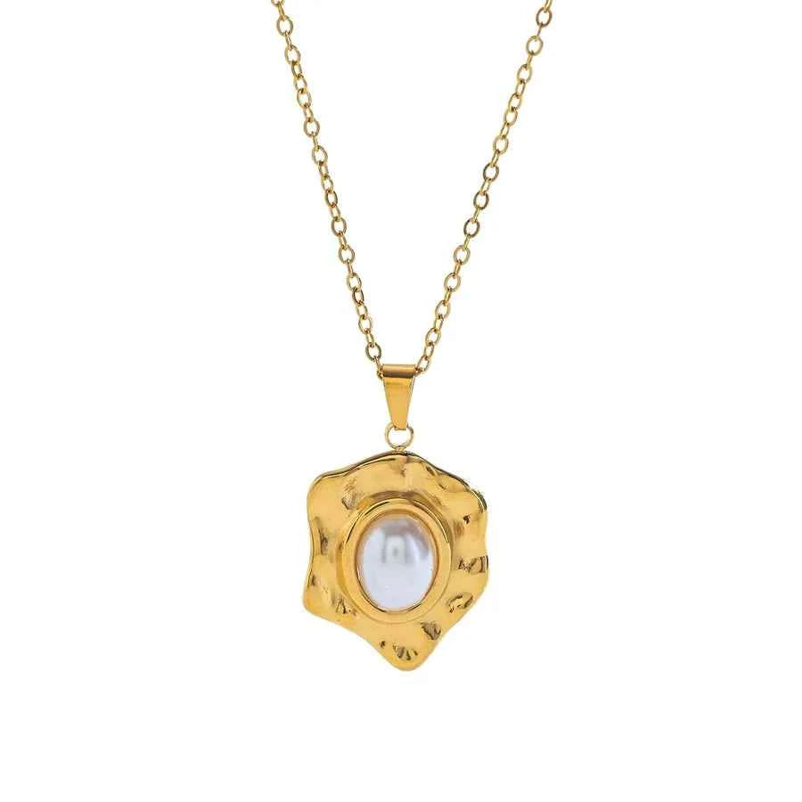 18K Gold Plated Stainless Steel Retro Necklace