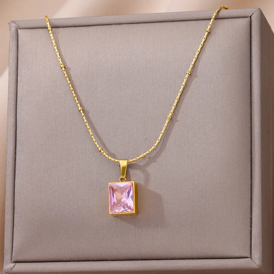 18K Gold PVD Geometric Heart Pendant Necklace