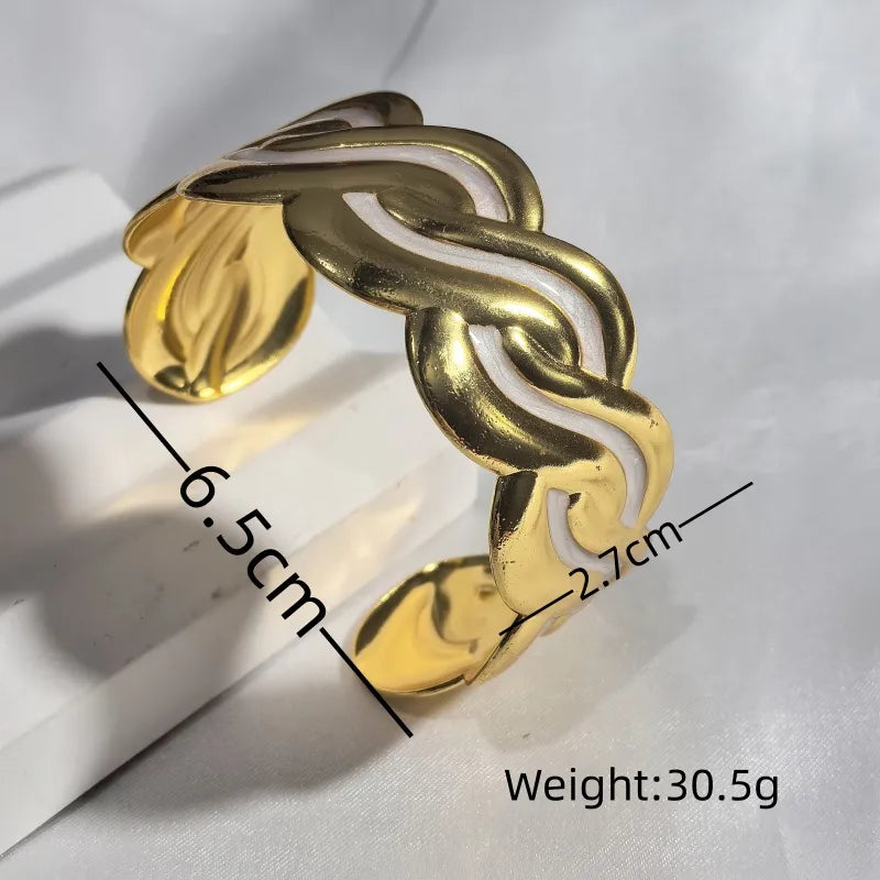 Gold Wave Stainless Steel Bangle
