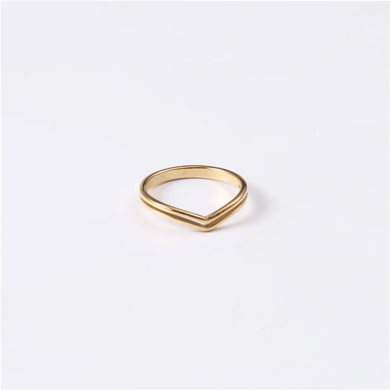 18K Gold Plated Geometric Titanium Steel Ring