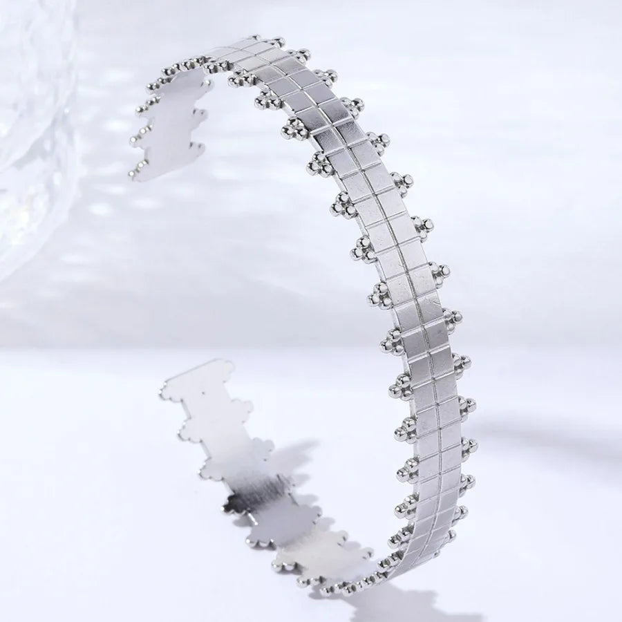 Unisex Titanium Steel Wide Cuff Bracelet WSZ006-1 Adjustable Opening