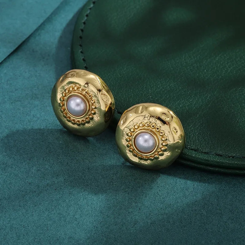 Bold Titanium Steel Large Hoop Earrings ES076