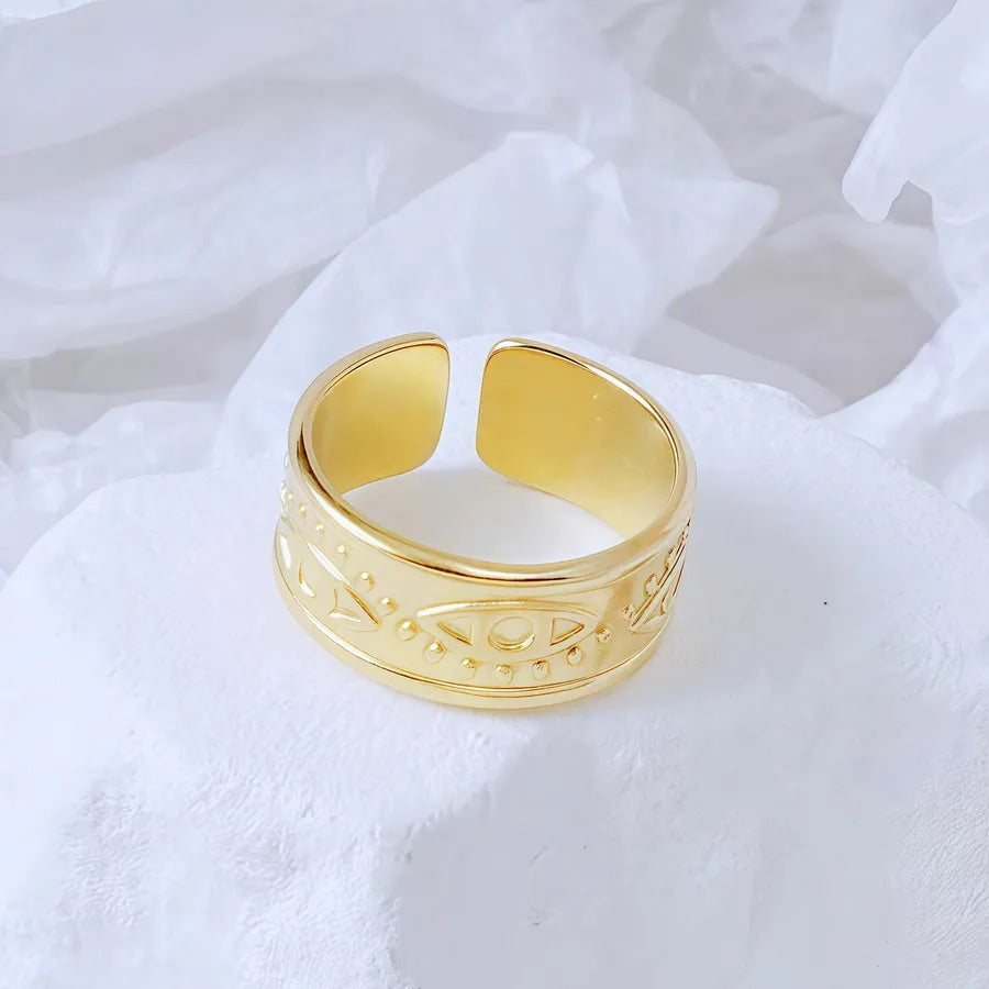 Gold Bamboo Titanium Steel Open Ring Adjustable Opening Golden Hydraulic J46