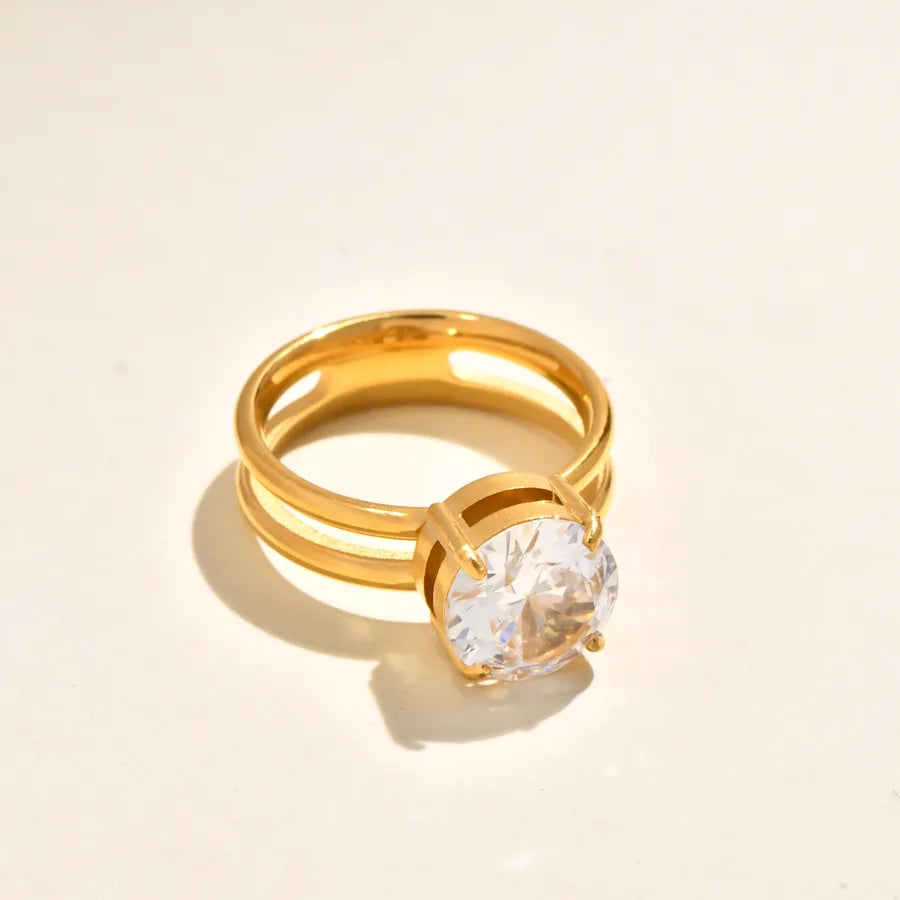 Gold Daisy Butterfly Knot Zircon Ring 5772901